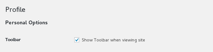 Hide show toolbar option in profile page